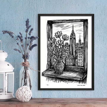 New York Through the Window (Giclee Canvas Print)