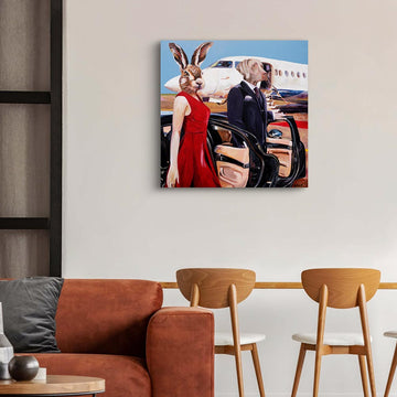 On a Jet Plane (Original Painting)