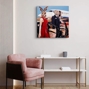 On a Jet Plane (Original Painting)