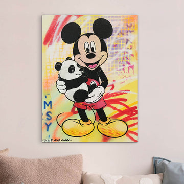 Panda Friendship With Mickey (Original Painting)