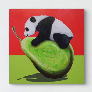 Panda and Pear (Original Painting)