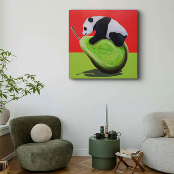 Panda and Pear (Original Painting)