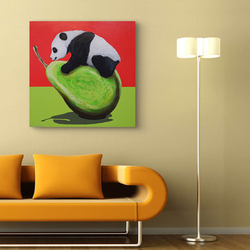 Panda and Pear (Original Painting)