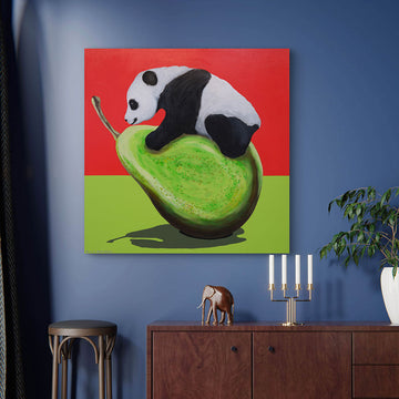 Panda and Pear (Original Painting)