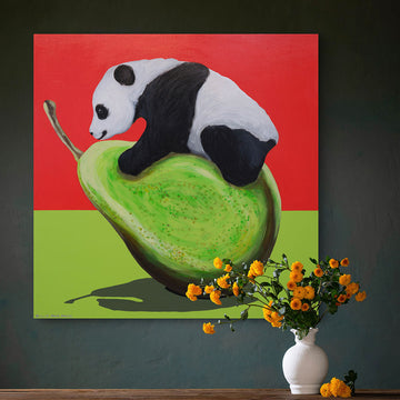 Panda and Pear (Original Painting)