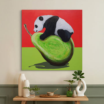 Panda and Pear (Original Painting)