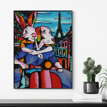 Paris Made Their Hearts Melt (Original Painting)