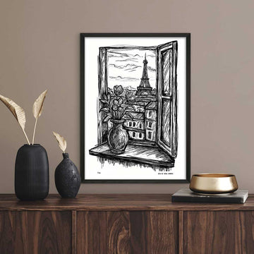 Paris Through the Window (Giclee Canvas Print)