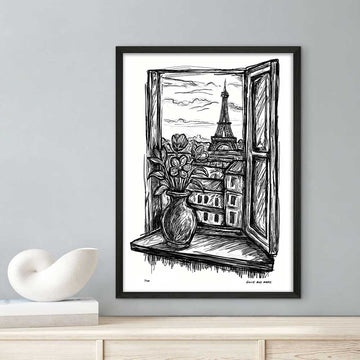 Paris Through the Window (Giclee Canvas Print)