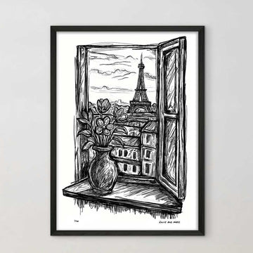 Paris Through the Window (Giclee Canvas Print)