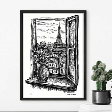 Paris Through the Window (Giclee Canvas Print)
