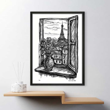 Paris Through the Window (Giclee Canvas Print)