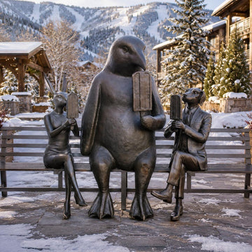 The Penguin Bench of Friendship (Bronze Sculpture)