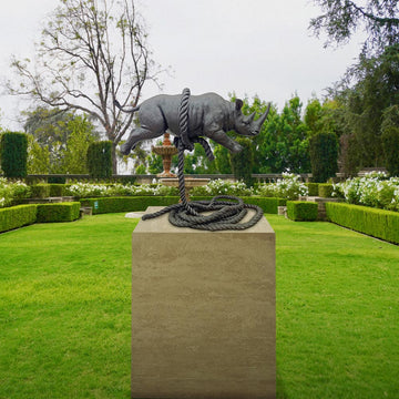 The Rhino Was Ready to Take Off (Bronze Sculpture, Mid-Size)
