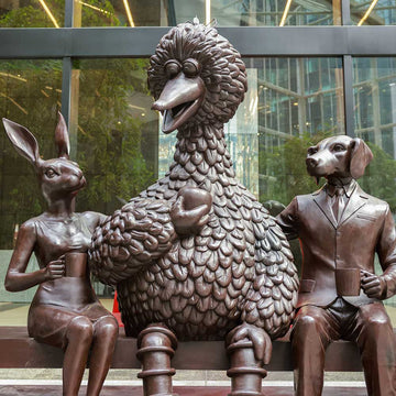 Rabbitwoman and Dogman Love Big Bird (Bronze Sculpture)
