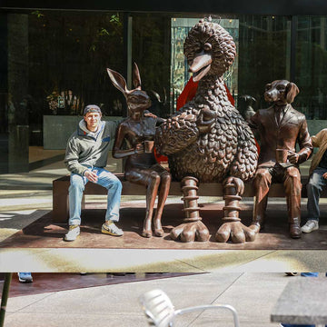 Rabbitwoman and Dogman Love Big Bird (Bronze Sculpture)