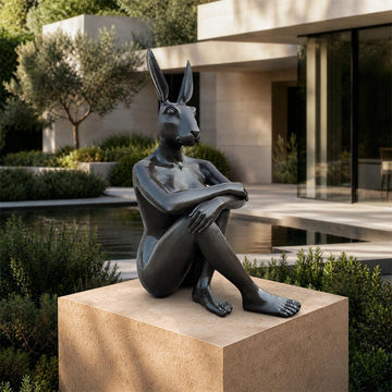 Rabbitwoman Was Content (Bronze Sculpture, Mid-Size)