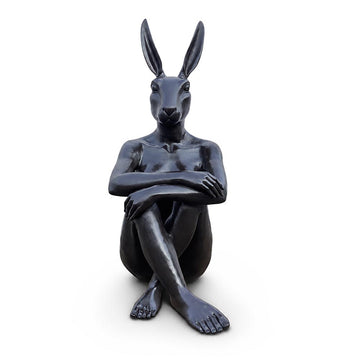 Rabbitwoman Was Content (Bronze Sculpture, Mid-Size)