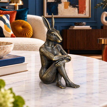 Rabbitwoman has Wild Ideas (Bronze Sculpture, Miniature)
