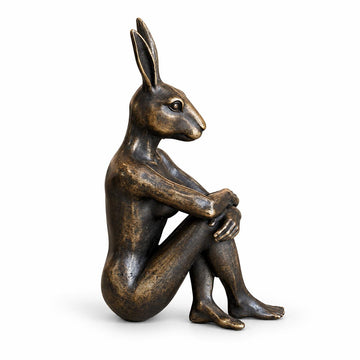 Rabbitwoman has Wild Ideas (Bronze Sculpture, Miniature)
