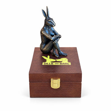 Rabbitwoman has Wild Ideas (Bronze Sculpture, Miniature)