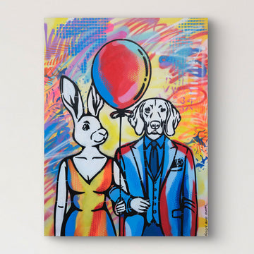 Red Balloon Full of Hope (Original Painting)