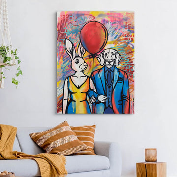 Red Balloon Going Up (Original Painting)