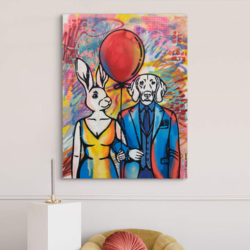 Red Balloon Going Up (Original Painting)