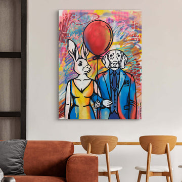 Red Balloon Going Up (Original Painting)