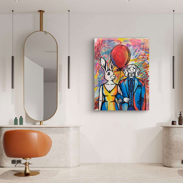 Red Balloon Going Up (Original Painting)