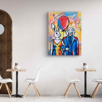 Red Balloon Is Flying High (Original Painting)