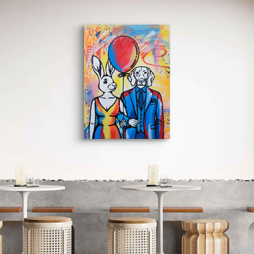 Red Balloon Is Flying High (Original Painting)