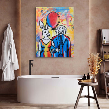 Red Balloon Is Flying High (Original Painting)