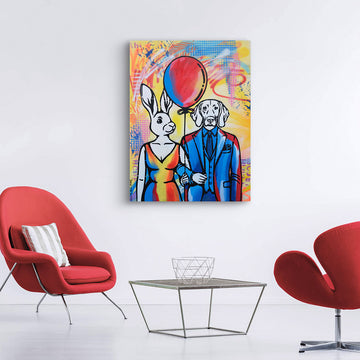 Red Balloon Is Flying High (Original Painting)