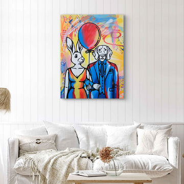 Red Balloon Is Flying High (Original Painting)