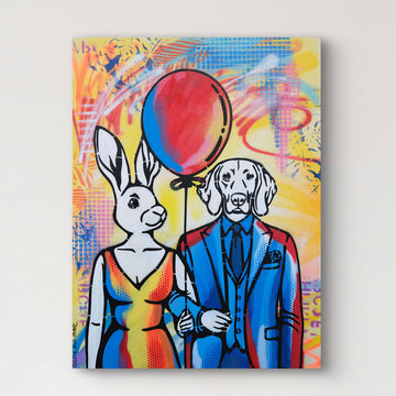 Red Balloon Is Flying High (Original Painting)