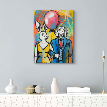 Red Balloon Lovers (Original Painting)