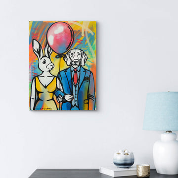 Red Balloon Lovers (Original Painting)