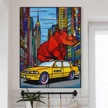 Red Rhino (Original Painting)