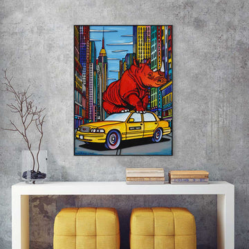 Red Rhino (Original Painting)