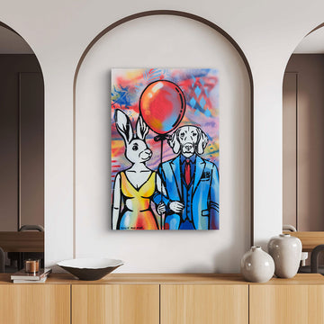 Red Balloon Goes Up (Original Painting)