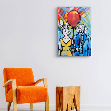 Red Balloon Lovers (Original Painting)