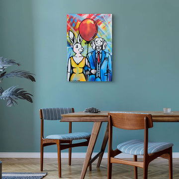 Red Balloon Lovers (Original Painting)