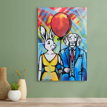 Red Balloon Lovers (Original Painting)