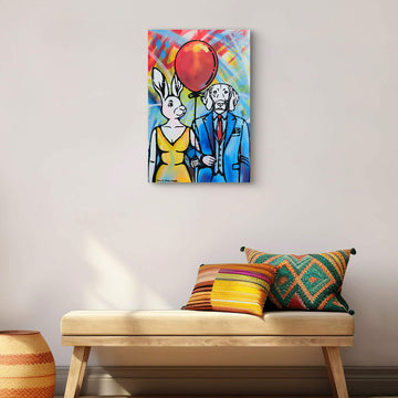 Red Balloon Lovers (Original Painting)