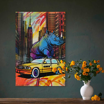 Rhino Freedom in New York (Original Painting)