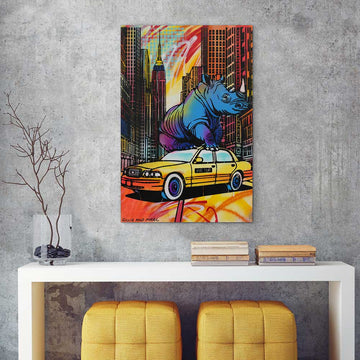 Rhino Freedom in New York (Original Painting)