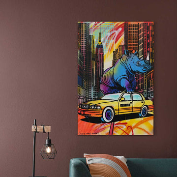 Rhino Freedom in New York (Original Painting)