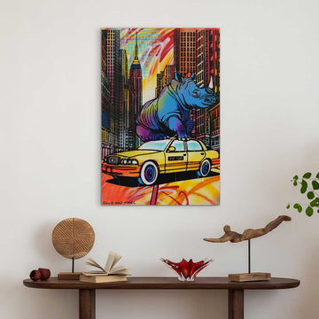 Rhino Freedom in New York (Original Painting)