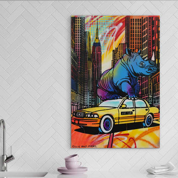 Rhino Freedom in New York (Original Painting)